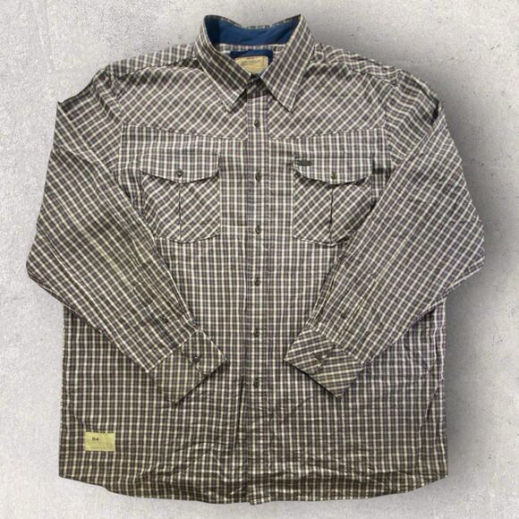 Vintage 1999 Rocawear 3XL Plaid Button Up Shirt Brown Embroidered Back Y2K R+ - Picture 1 of 15